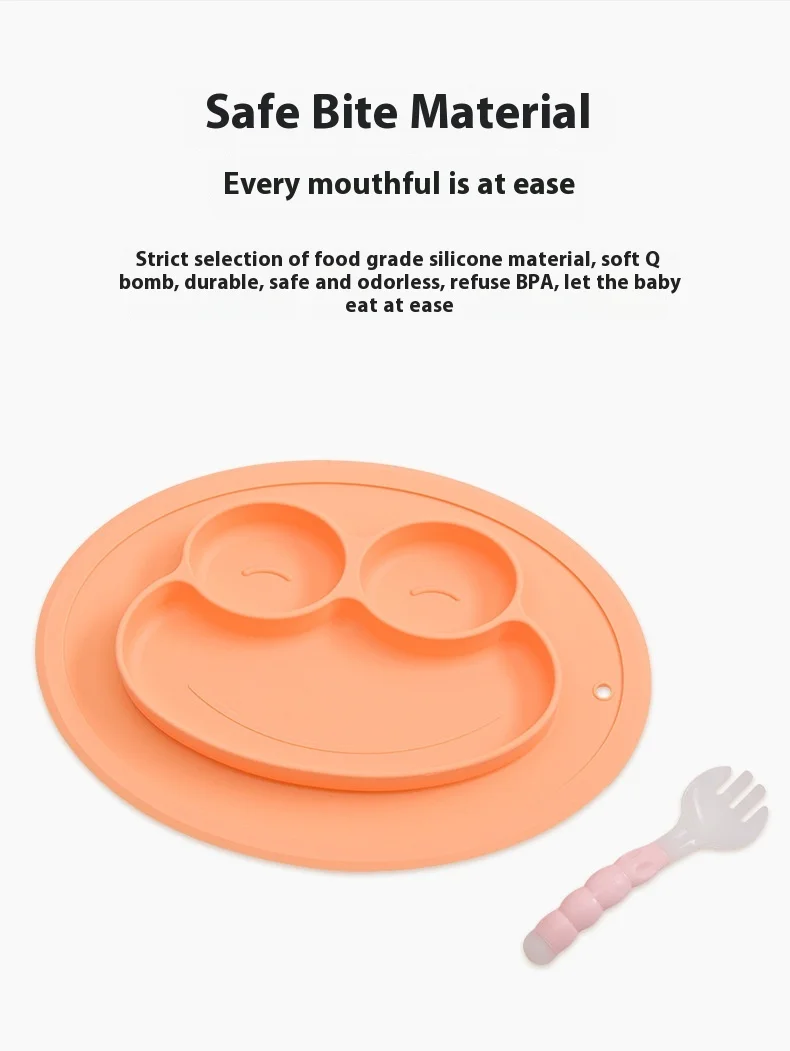 High Color Value Frog Cartoon Silicone Dinner Plate Baby Training Eating Bowl Supplementary Food Separator Suction Cup Box
