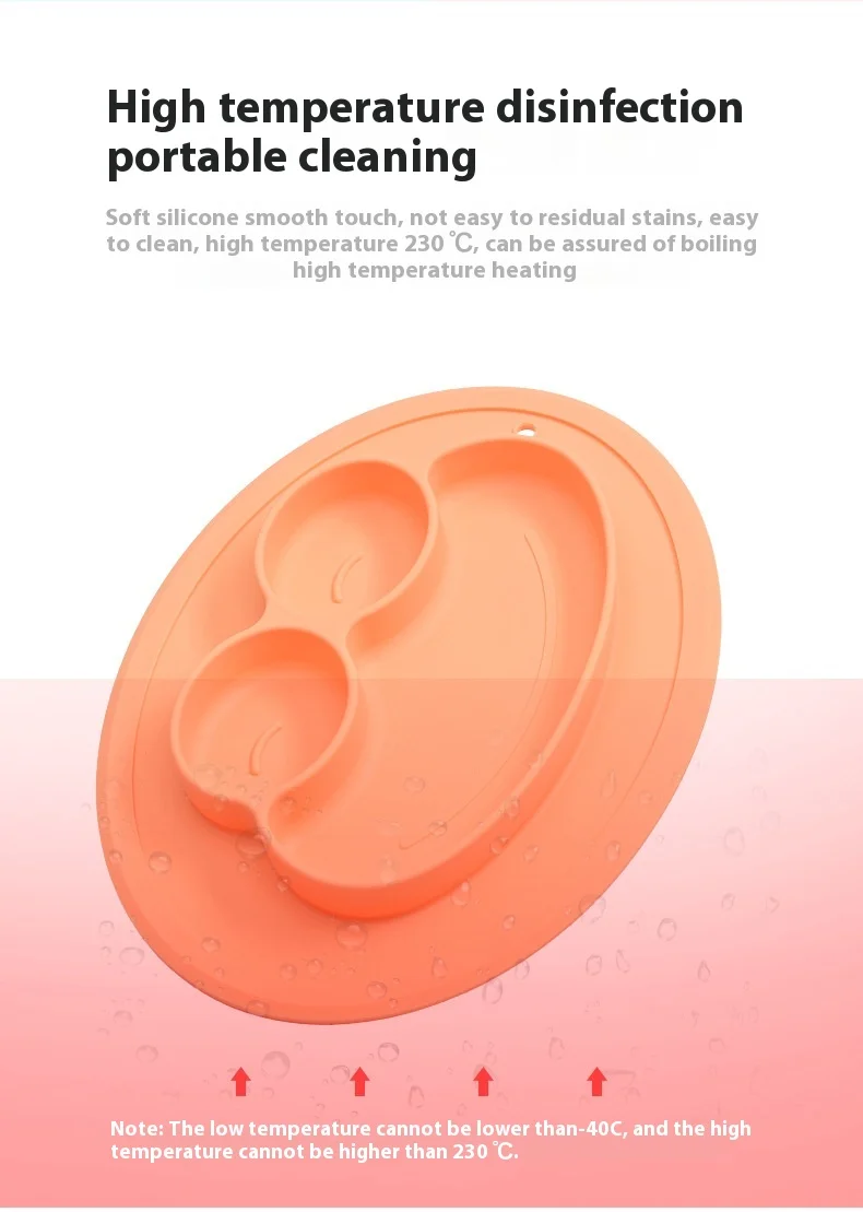 High Color Value Frog Cartoon Silicone Dinner Plate Baby Training Eating Bowl Supplementary Food Separator Suction Cup Box