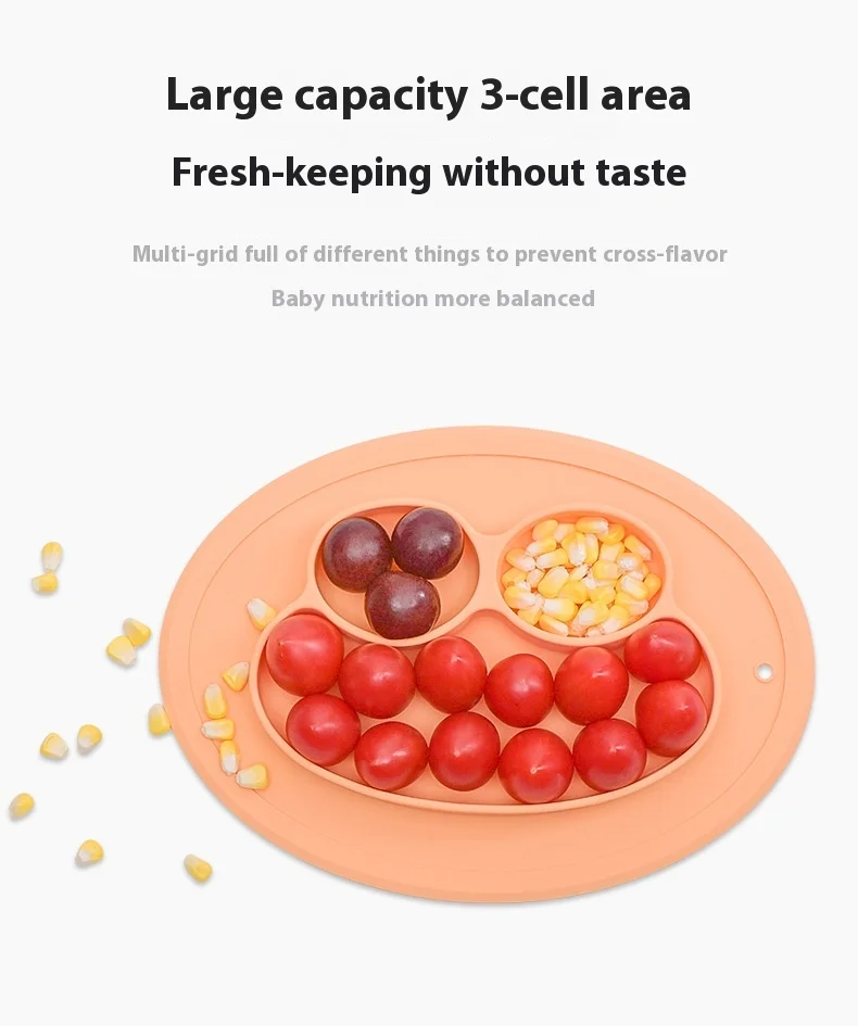 High Color Value Frog Cartoon Silicone Dinner Plate Baby Training Eating Bowl Supplementary Food Separator Suction Cup Box