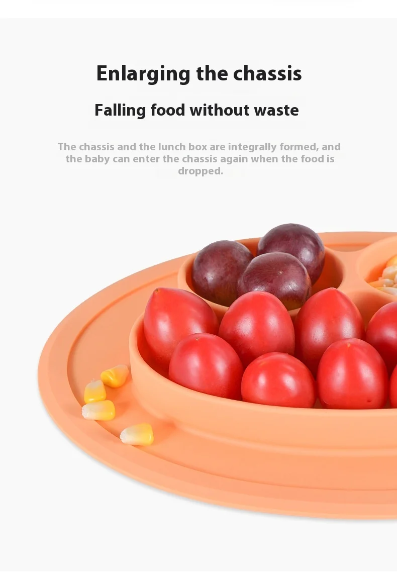 High Color Value Frog Cartoon Silicone Dinner Plate Baby Training Eating Bowl Supplementary Food Separator Suction Cup Box